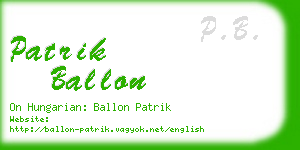 patrik ballon business card